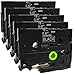 NEOUZA 5PK Compatible for Brother P-Touch Laminated Tze Tz Label Tape Cartridge 12mmx8m (TZe-335 White on Black)