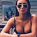 Canserin Women Push-Up Bikini Set, Bandeau Padded Swimsuit (M, Black)