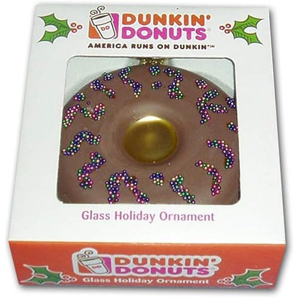 Dunkin Donuts Christmas Ornaments 2022 Dunkin' Donuts Chocolate Doughnut Glass Holiday Ornament : Home & Kitchen -  Amazon.com