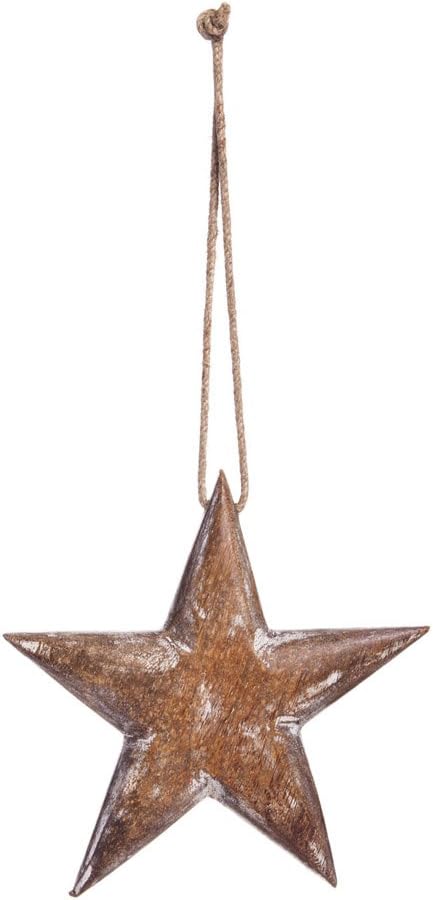 Cypress Home Natural Wood Star Ornament