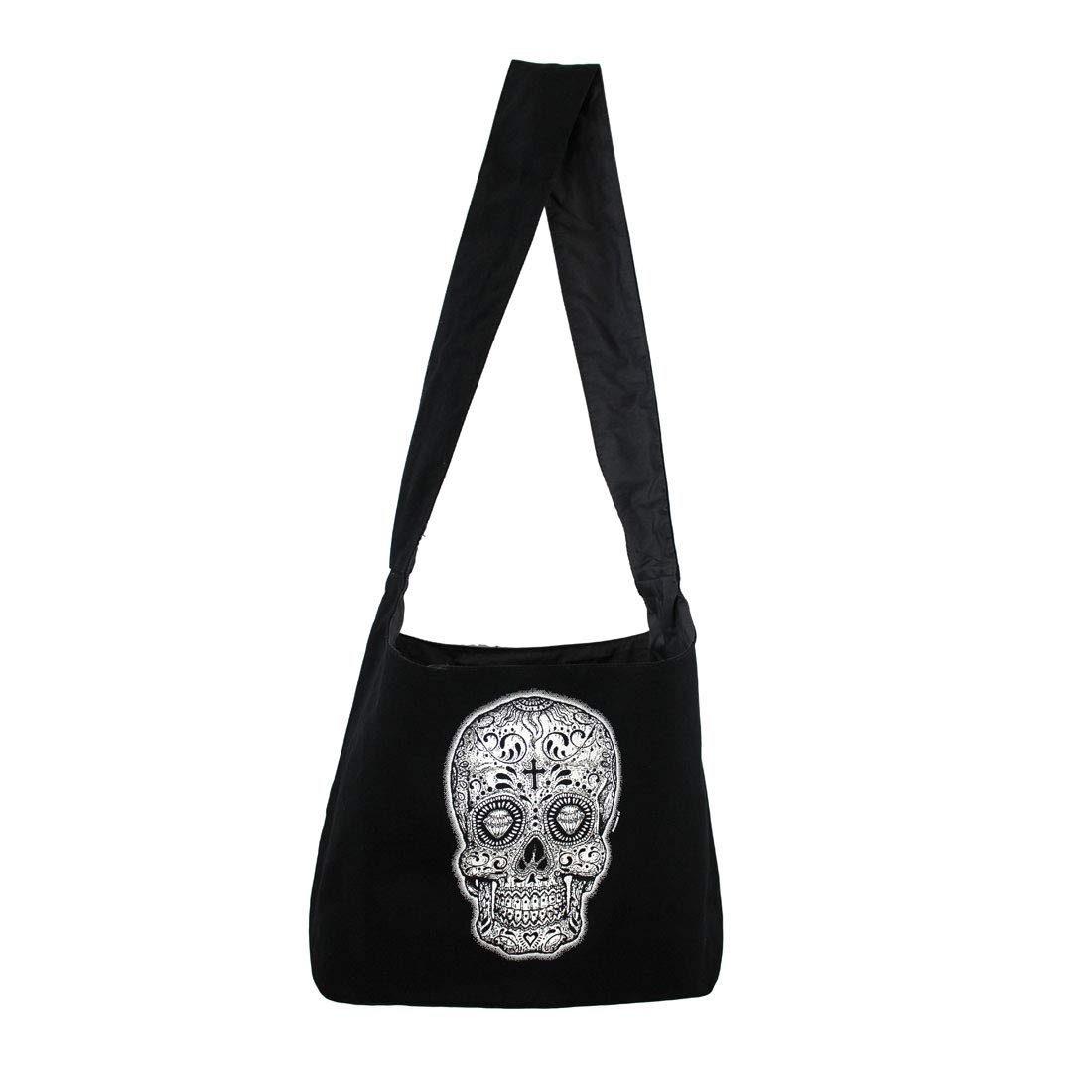 black canvas sling bag