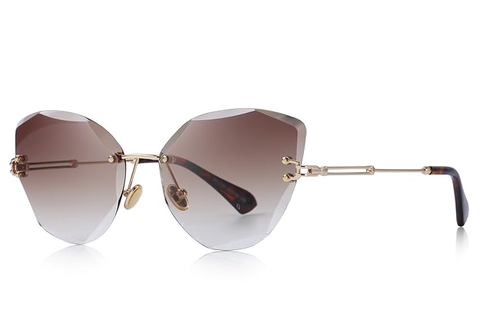 cat eye rimless sunglasses