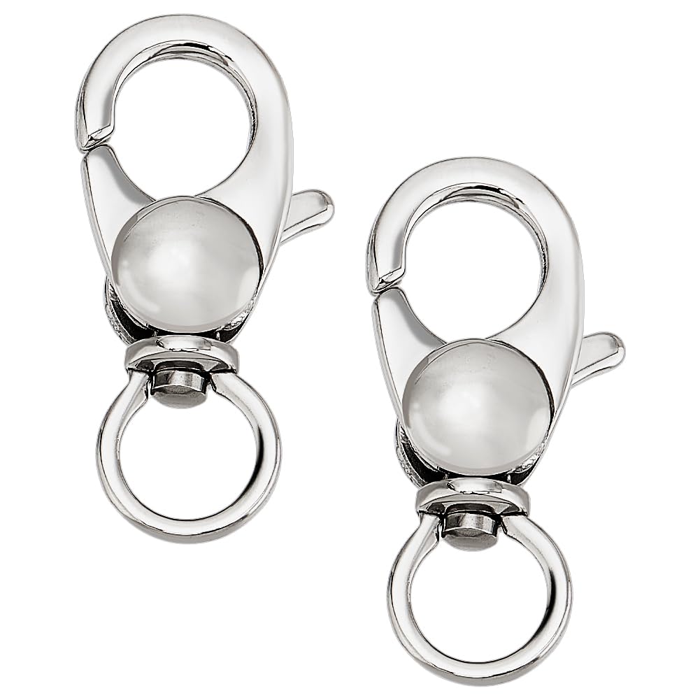 PandaHall about 2 Pieces 304 Stainless Steel Swivel Lobster Claw Clasps Swivel LanyardsTrigger Snap Hooks Strap 25x11x6mm for Keychain, Key Rings, DIY Bags and Jewelry Findings Stainless Steel Color