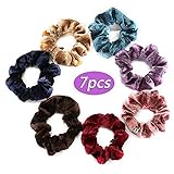 Dpijer 7 PCS Hair Scrunchies Velvet Elastics Scrunchy Bobbles Soft Hair Bands Hair Ties Ponytail Holder Hair Accessories for Women Girls,Random Color