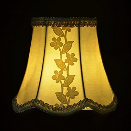 Handmade Fabric Lampshade, Seedan European Style Small Size Clip On Lampshape for Candle Droplight Wall Bulb Lamp-Chimney 80130120mm Design 3