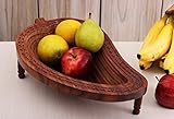Fruit Basket Serving Basket, Mango-shaped Vegetable Rack Rosewood