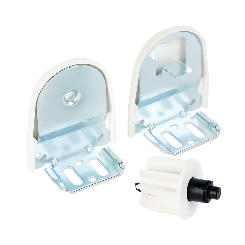 Rollerhouse 1-1/8" Roller Blind Repair/Hardware Kit, Replacement Brackets Parts, Window Blind Parts Accessories Working with 28mm Round Roller Shade Tubes, 1 Pair, White