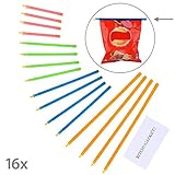 Slide-On Bag Sealer Sticks 16 pieces in 4 Different Sizes - Quickly Seal Bags That Contain Food, Herbs, etc. - Keeps Content Fresh - Reusable - No Electrical Devices - Diamond Shield Retail Package