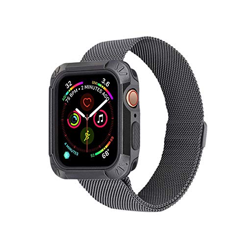 Soft Ultra Thin Cases Cover,Saying For Apple Watch/iWatch Series 4 44mm Cases Protective Soft TPU+PC Silicone Protection Case Replace organizer (Gray)