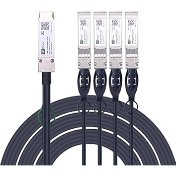 40G QSFP+ to 4x10G SFP+ DAC Cable Breakout Cable Compatible Cisco QSFP-4SFP10G-CU3M, Ubiquiti, D-Link, Netgear,ZYXEL,Supermicro, Linksys, Mikrotik, NetScout etc, 3-Meter Passive
