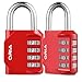 ORIA Combination Lock, 4 Digit Combination Padlock for School, Employee, Gym and Sports Locker, Case, Toolbox, Fence, Hasp Cabinet and Storage, Red and 2 Pack
