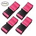 WeBravery Adjustable Luggage Straps Suitcase Belt Travel Strap Accessories (4Pack-Pink)