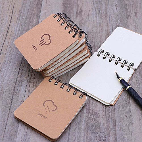 TOYMYTOY Brown Kraft Paper Notebook Small Spiral Notebooks and Journals Set for Writing Drawing,Pack of 12