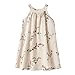 Girls' 2T-12 Linen Casual Dress Summer Floral Tank Shift Dress
