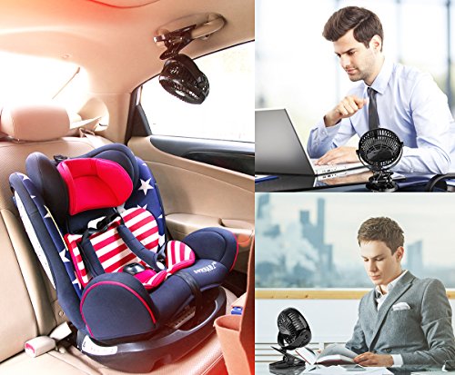 image for Battery Operated Fan, Clip on Fan, Portable / Rechargeable / Desk / St