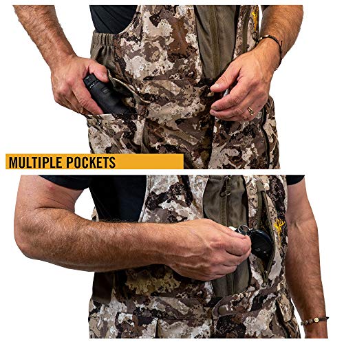 HOT SHOT Men’s Elite Camo Hunting Bib, Veil Cervidae Camo, Waterproof