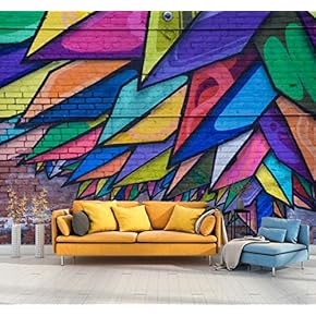 Wall Mural Colorful Graffiti Removable Wallpaper Wall Sticker for Bedroom Living Room - 66x96 inches