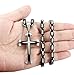 Jstyle Stainless Steel Mens Cross Necklace Pendant for Boys Byzantine Chain Black 5mm 24 Inch