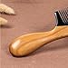 Jaciya Natural Green Sandal Wood Hair Comb Round Handle Black Buffalo Horn Fine Tooth Comb