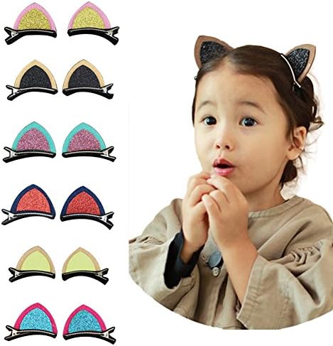  6Pairs Cute Cat Ears Hair Clip Hairpin for Toddlers Baby Girls Child Barrette Accessories