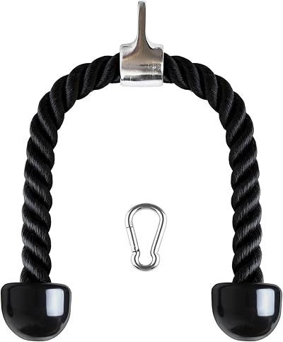 CampTeck U6935 Nylon Triceps Rope with Non-Slip Handles – Pull Down Rope