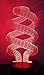 Spiral Tornado 3D Night Light LED Illusion Lamp Bedside Desk Table Lamp, Loveboat 7 Color Changing Lights with Acrylic Flat and ABS Base and USB Charger as Home Decor