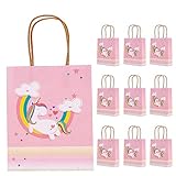 KSM UP Unicorn Gift Bags Paper Treat Bags Party Favor Bags Handles Birthday Party Supplies Pack of 10