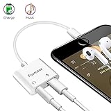 Fourcase 3.5mm Headphone Jack Adapter, 3.5 mm Earphone Audio + Charge Adapter 2 in 1 Audio Splitter Compatible iP XS/ XR/ XS Mas,IP 7/8/X/7 Plus/8 Plus