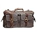 Leather Weekend Duffel Bag Canvas Travel Luggage Weekender Overnight Satchel Bag