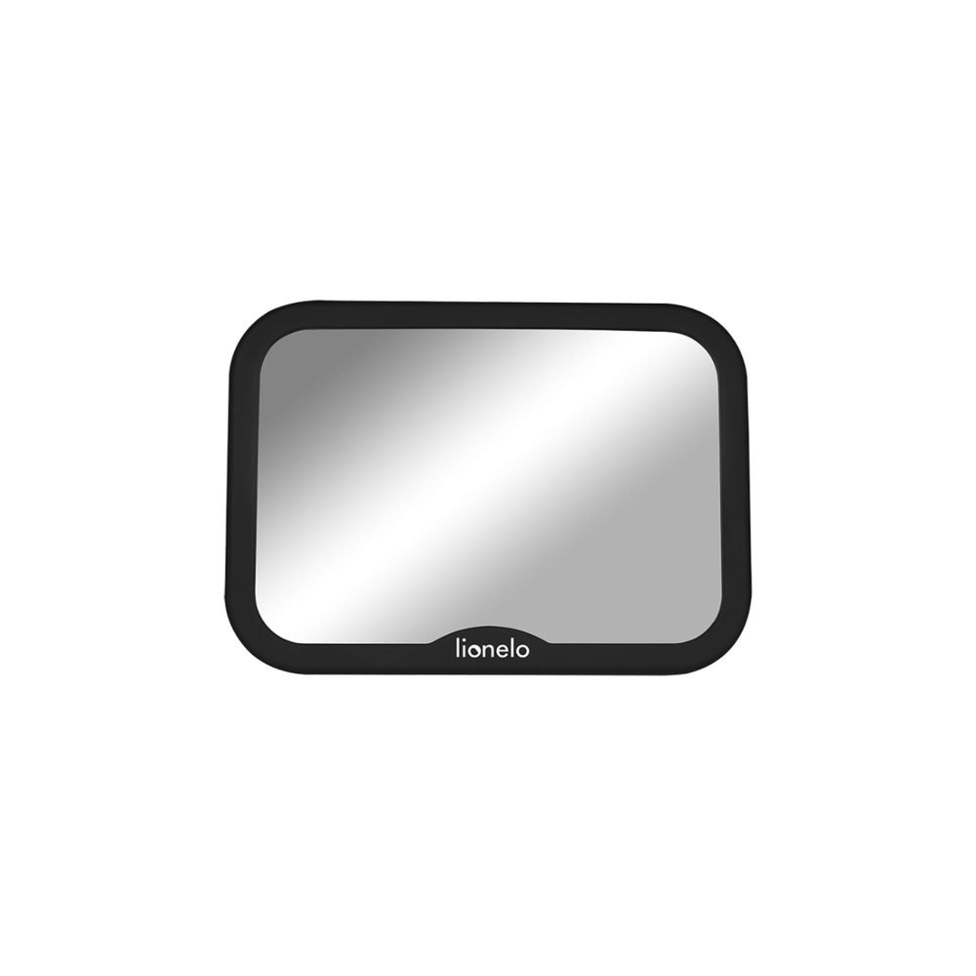 Lionelo Sett Black Carbon Baby Car Mirror – Wide View, Shatterproof, 360° Adjustable, Universal Fit, Lightweight Design