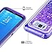 Samsung Galaxy S8 Plus Case, Coolden Luxury Floating Glitter Case Sparkle Bling Quicksand Liquid Cover Clear Shockproof Bumper Dual Layer Anti-Drop PC Frame + TPU Back for Galaxy S8 Plus, Purple