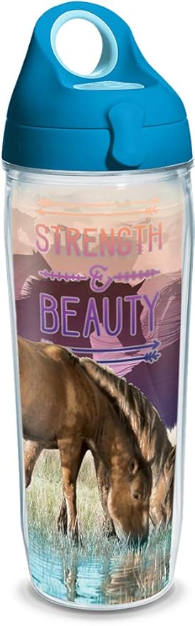 Amazon Com Tervis 1317336 Strength Beauty Horses Insulated Tumbler With Wrap And Lid 24 Oz Water Bottle Tritan Clear Kitchen Dining