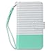 ULAK iPhone 6s Case Wallet, iPhone 6 Wallet Case, iPhone 6S Flip Case Synthetic Leather Folio 9 Card Multi-Slots for Women for Apple iPhone 6s/6 4.7 Inch (Minimal Mint Stripes)