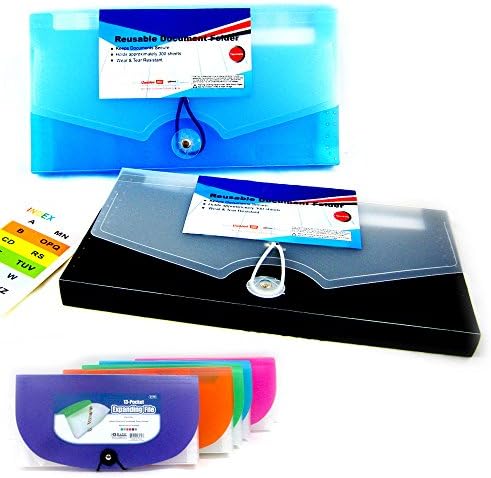 2Pc 13 Pocket Expanding Document File Accordion Organizer School Coupon Folder !