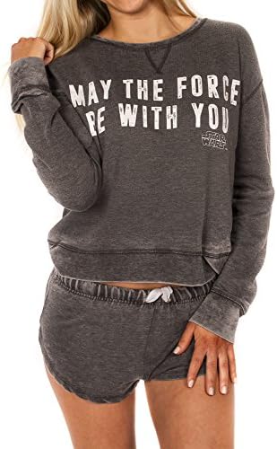Women’s Star Wars Sweatshirt and Shorts Sleep Set – Dark Grey