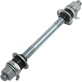 Meuey Lyot 150 mm Bike Hub Axle, 3/8 Inch 26 Tpi Silver Front Kit | Steel Bicycle Shaft; Cone Lock Nut and Washer Set; for Multi-Speed Wheel Repair