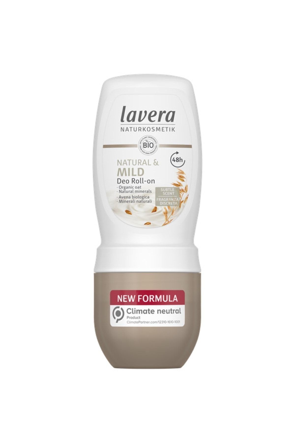 lavera Deo Roll-On NATURAL & MILD 48 h - vegan - natural cosmetics – organic oat & natural minerals - without aluminum - climate neutral – 48 h protection - dermatologically tested - 50 ml