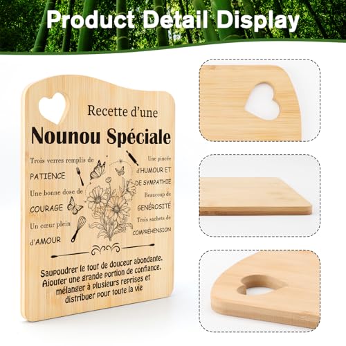 Tulolvae Nanny Gift – Bamboo Chopping Board, Gift Ideas for Nanny, Women's Christmas, Original End of Contract Birthday Nanny Gift