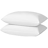 basic home Goose Feathers and Down Pillows, Cotton Cover, Bed Sleeping Hotel Collection Pillows,Set of 2, Queen Size 20x28
