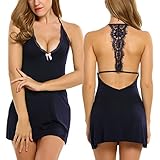 Avidlove Sleepwear Womens Chemise Sexy Nightie Full Slip Lace Babydoll Dress