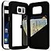 Bastex Galaxy S7 Case, Black Hidden Back Mirror Wallet Case with Stand Feature and Card Holder for Samsung Galaxy S7 G930