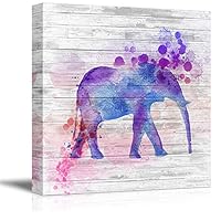Canvas Wall Art Tribal Elephant Splash-Ink Effect Canvas Prints Home Artwork Decoration for Living Room,Bedroom - 12x12 inches