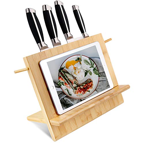 Bamboo Magnetic Knife Block, Magnetic Knife Holder, Knife Rack with Double Side Strong Magnetic for Knife Organize and Storage