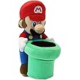 Little Buddy 1349 Super Mario Holding Warp Pipe Plush, 9", Brown/a