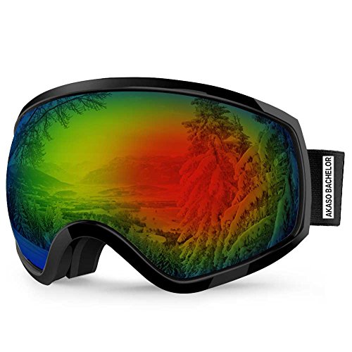 image for AKASO Bachelor OTG Ski Goggles, Snowboard Goggles - Anti-Fog, 100% UV 