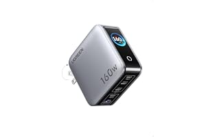 UGREEN Nexode Pro Charger, 160W GaN 5-Port Fast USB C Wall Charger Block, Type-C Charging with Smart Display & Touch Control
