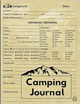 Camping Journal The Ultimate Camping Journal Rv Logbook Family Campsite Adventure Keepsake Campground Trip Log Book Retirement Travel Gifts Publishing Paul M 9798551727101 Amazon Com Books