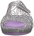 Crocs Isabella Glitter PS Jelly Flat (Toddler/Little Kid), Silver/Iris, 13 M US Little Kid