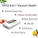 [2018 New 6-in-1] MRQ Vacuum Sealer -Automatic Vacuum Air Sealing System Machine, Handheld Food Sealer, Food Saver for Food Preservation [Dry & Moist Mode] [Normal & Gental Pressure] with 20pcs Bags