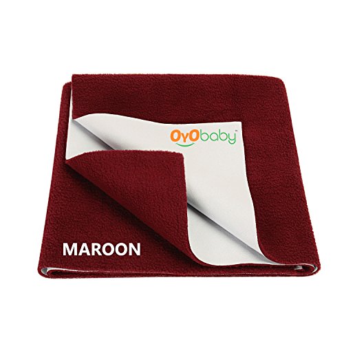 OYO BABY - Waterproof Bed protectors for Kids / Babies / incontinence / Hypoallergenic / Anti-slip / Crib Sheets / Pads / Diaper changing pad cover / liners … (Medium - ( 100cm X 70cm), Maroon) - Thumbnail 2